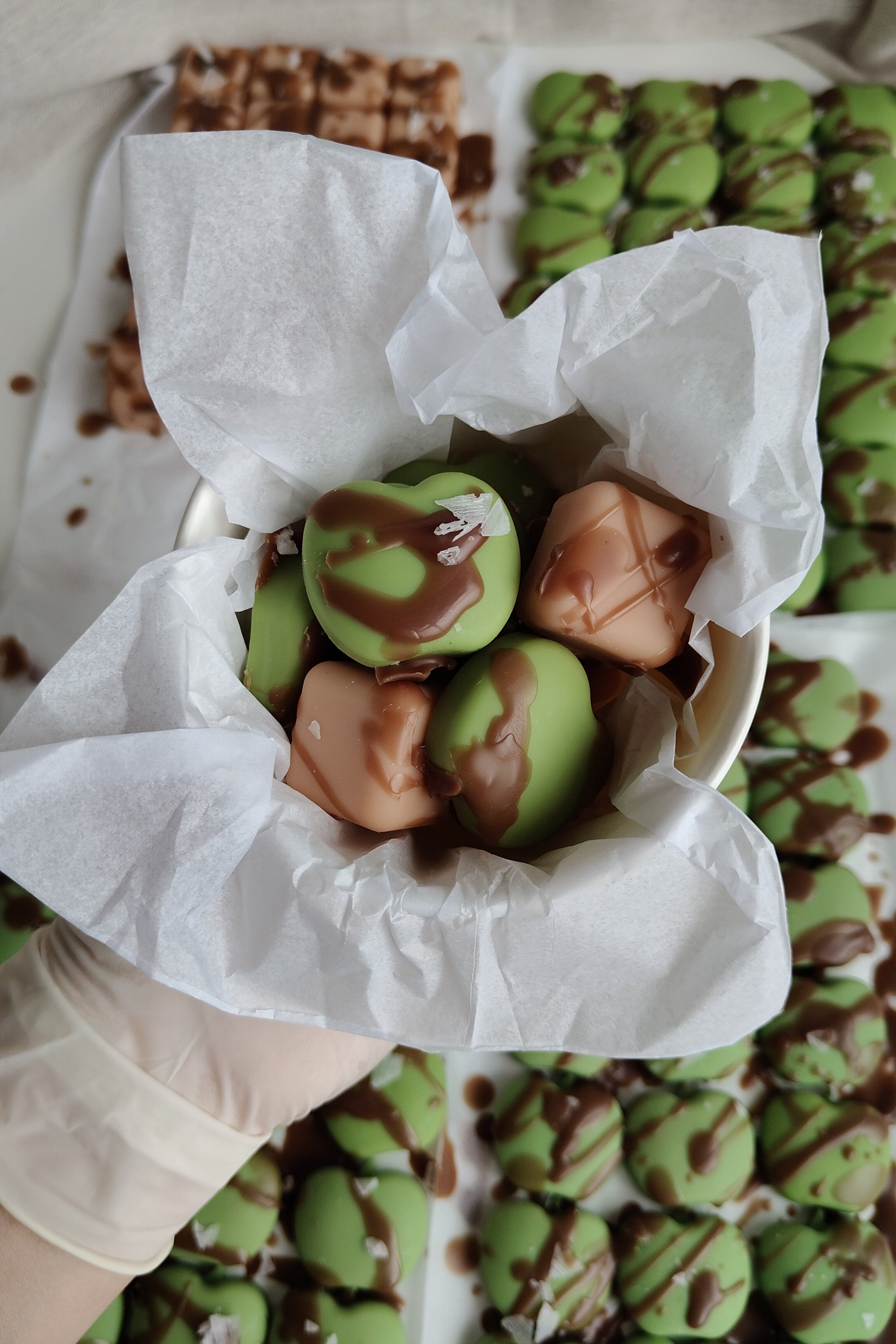 Manzanas y caramelo salado